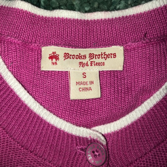 Pink/ White Brooks Brothers Cardigan - Picture 2 of 3